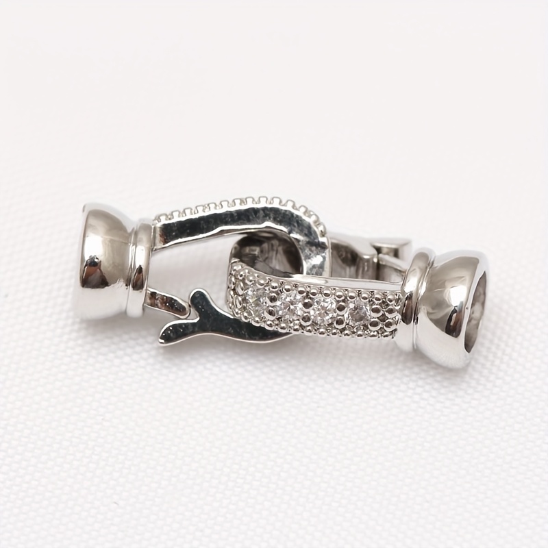 Image of 2pcs 18k Golden-plated Copper Jewelry Making Accessories With Universal Clasps, Suitable For Pendants, Charms, Bracelets, Necklaces, Diy Necklace Clasps, Holiday Gifts