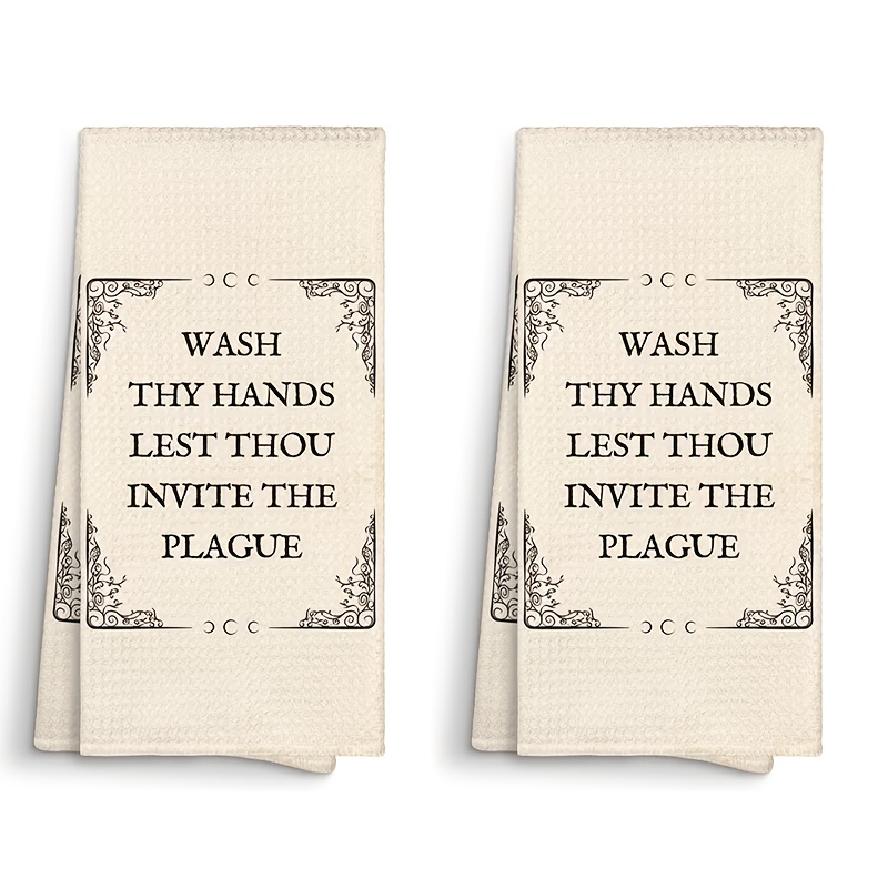 TEMU 1pc/2pcs 16x24 Inch Fun Cleaning Cloth Decor, Neutral Fun Cleaning Cloth Gift For Women, Handwashing To Avoid Plague, Cleaning Cloth Decoration