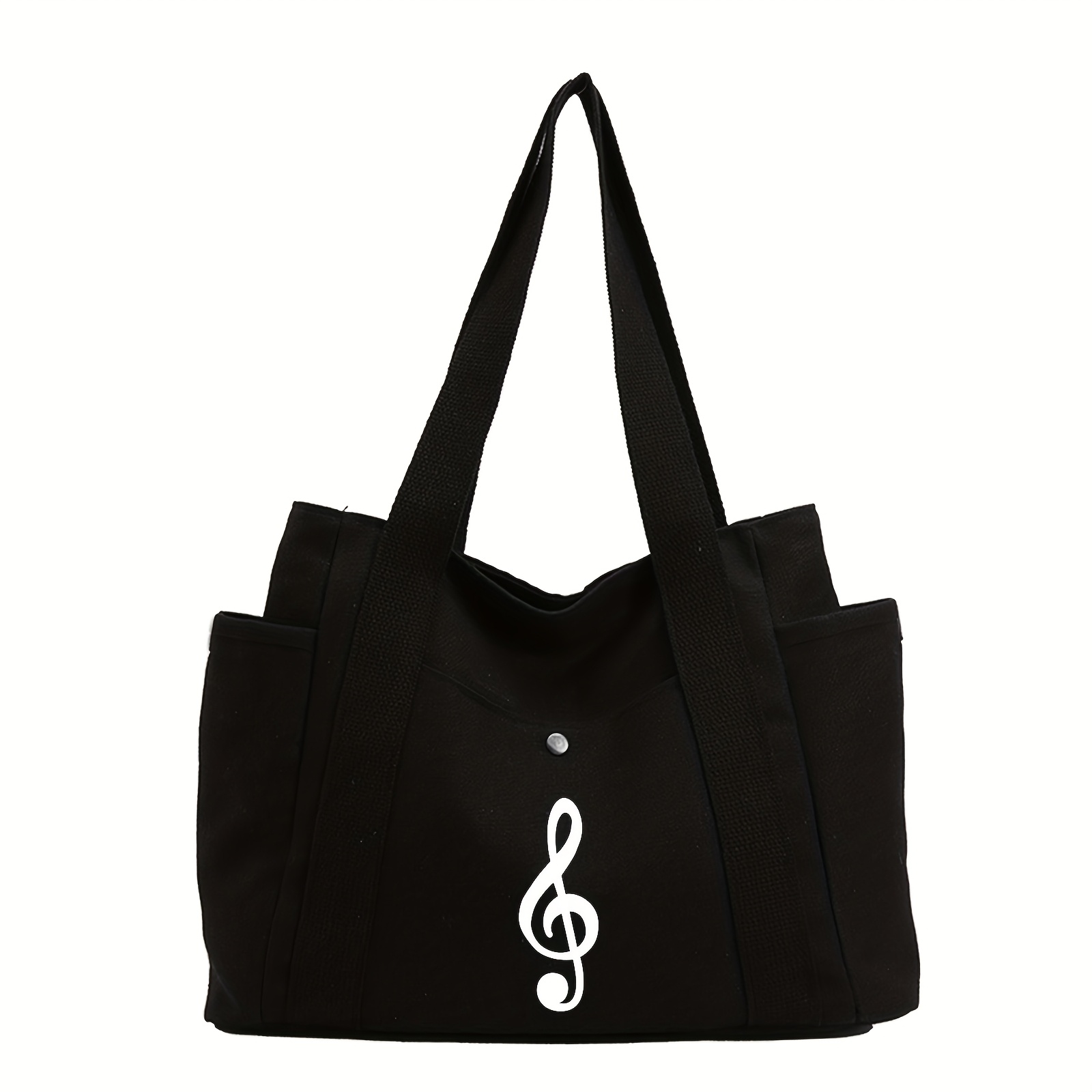 1pc Note Pattern Handbag, Fashionable Bag, Cute Women' Bag, Halloween Gift