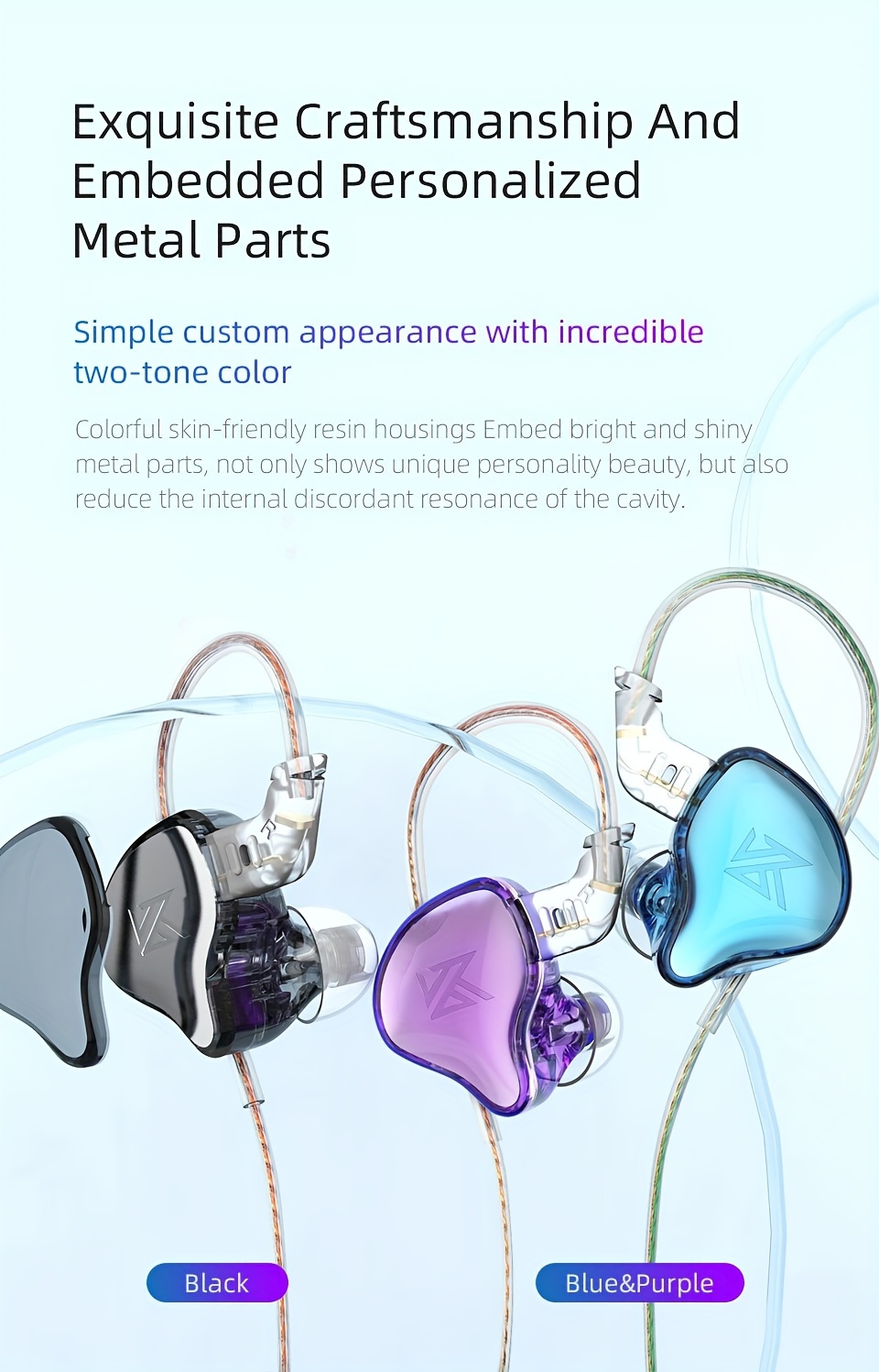 kz edc subwoofer in ear monitor headphones with noise cancellation and built in mic ideal for musicians djs singers Product details 3