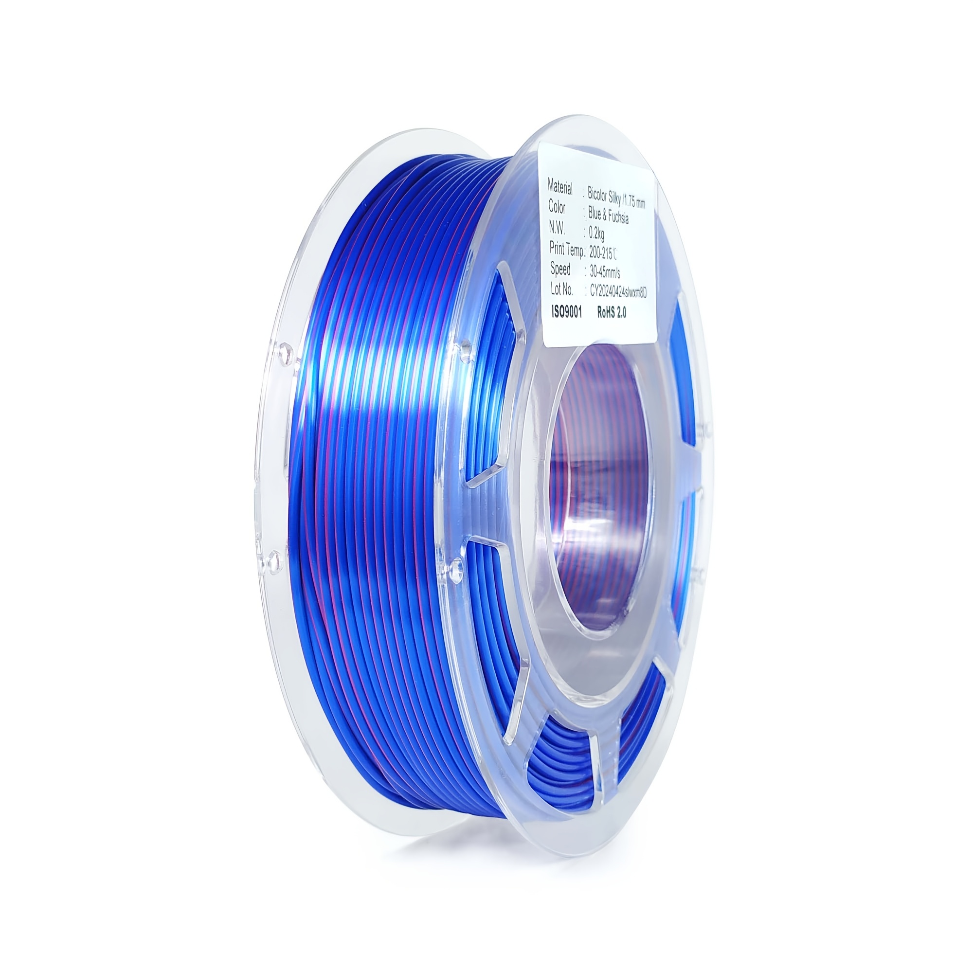 Image of Pla 3d Printer Filament, Blue Fuchsia Pla Filament 1.75mm, Shiny Color Changing 3d Printing Filament 0.2kg/0.44lb
