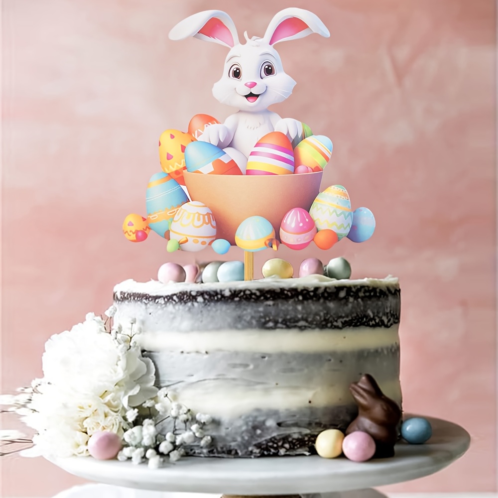 

1pc Easter Decoration Rabbit Cake Decoration Suitable For Spring Easter Theme Children's Gift Party Decoration