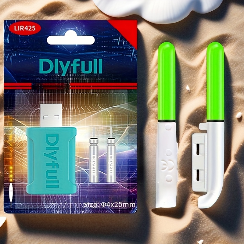 TEMU NUOVO Kit Caricabatterie Ricaricabile CR425 + Punta da Canna Luminosa + per Pesca Notturna Elettronica, Utilizzato per la Rilevazione dell'Amo,