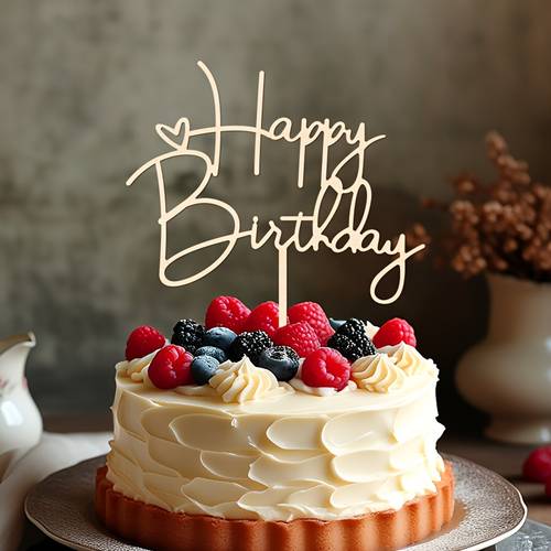 1 stück holz happy birthday kuchen-topper, kuchen-dekorationszubehör mit eleganter schrift & herz-akzenten, wiederverwendbare kuchen-dekoration für geburtstage, partys, feiern, geburtstagsdekorationen für halloween, weihnachtsveranstaltungen & partyzubehör, schnelle -geburtstags-party-dekorationen, holz-kuchen-topper, prinzessinnen-dekorationskuchen, geburtstagskuchen-topper, -kuchen-topper-dekorationen, hunde-geburtstagsfeierzubehör, regenbogenkuchen