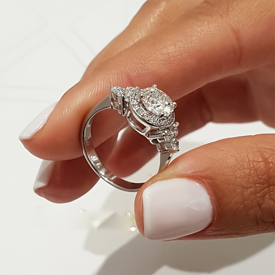 S925 Silver Inlaid Moissanite Ring, Perfect Gift for All