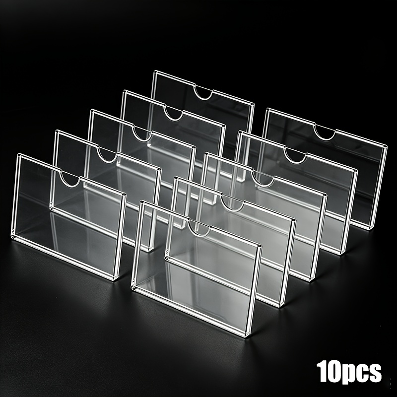 TEMU Lot de 10 porte-cartes d'identité en plastique transparent - Étuis de souples et transparents pour carte bancaire, sécurité , , carte de crédit,