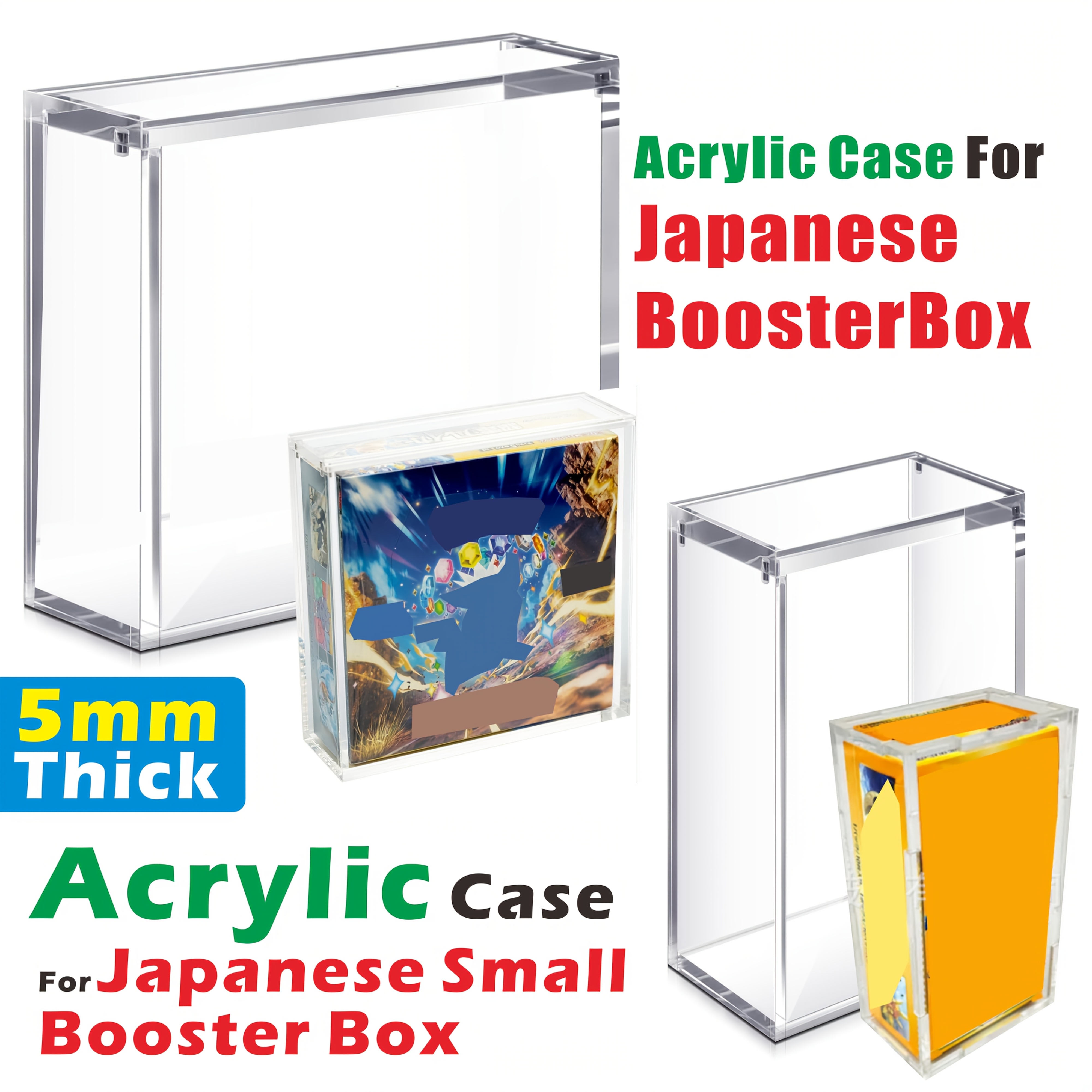 japanese card display case EVORETRO - Acrylic FOR Small Pokemon 1pc - Accessories FOR cards Compatible with most Japanese Pokémon small booster boxes (e.g. This one is for the