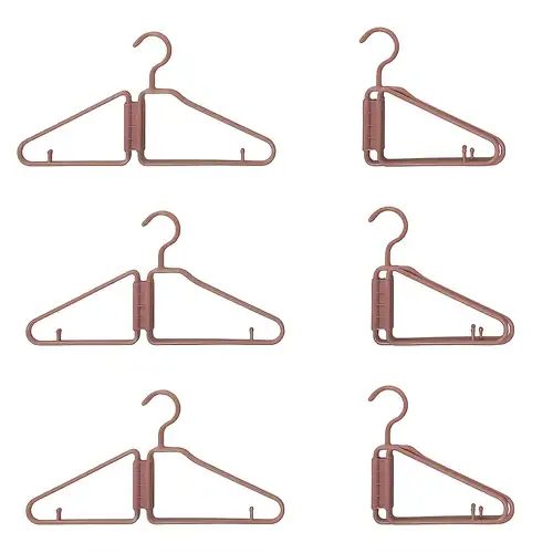 12 PCS Foldable Travel Hangers - Portable Plastic Clothes Hangers With Non-Slip Grooves, Space Saving For Trips And Home