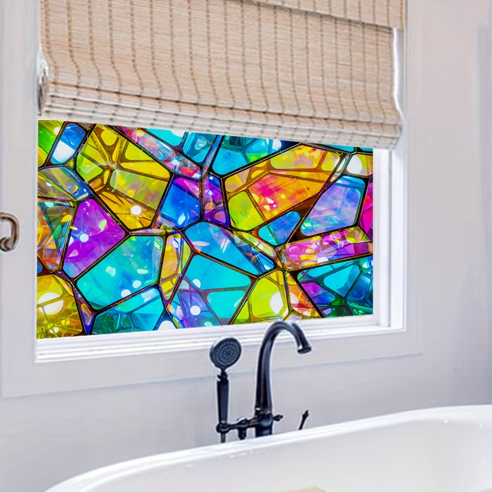 Pellicola decorativa statica per finestre in vetro colorato, senza colla, per decorare la casa, larghezza 31,5 x altezza 63 (80 x 165 cm