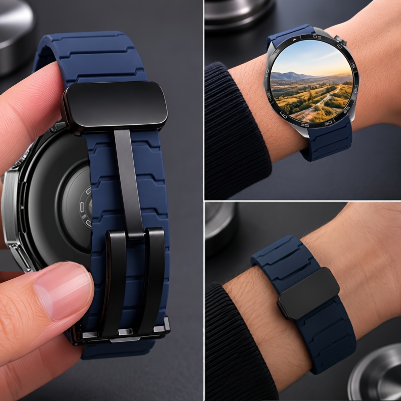 TEMU Correa de silicona de 22 mm - Compatible con Huawei GT4/GT5, Garmin Venu3/2, Adecuada para Samsung Galaxy Watch3, etc. - Correa duradera para