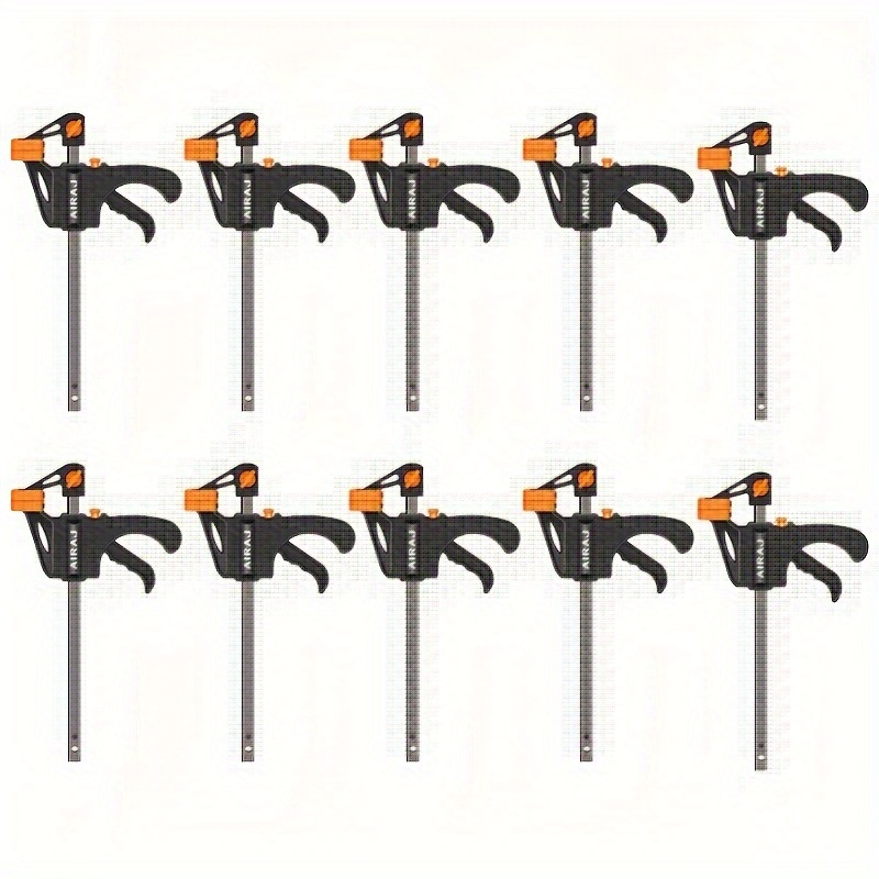 

Aiarj Clamp, 10pcs Woodworking F Clamp 4inch Bar F Clamps Clip Wood Carpenter Tool Ratchet Release Squeeze Woodworking Diy Hand Tool Kit