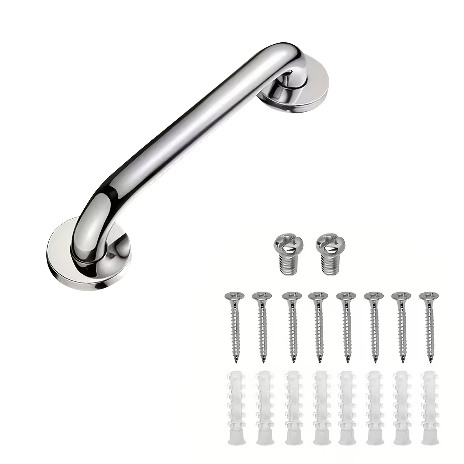 TEMU 12''/20'' Bathroom Safety Handle Made Of Stainless Steel - Non-slip And Rust Resistant - Comes With 8 Screws For - Reliable Support For Seniors