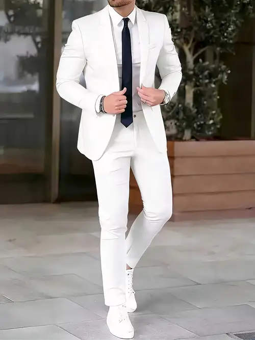 white 2 piece dress suit Two-piece Set Satin Blazer & Midi Skirt With Rose Belt, Silk Suit, Classic Business Suit, Office Set, Skirt Suit, Wedding Guest Womens Skirt Suits For Work White 2-piece Suit: Bespoke One-button