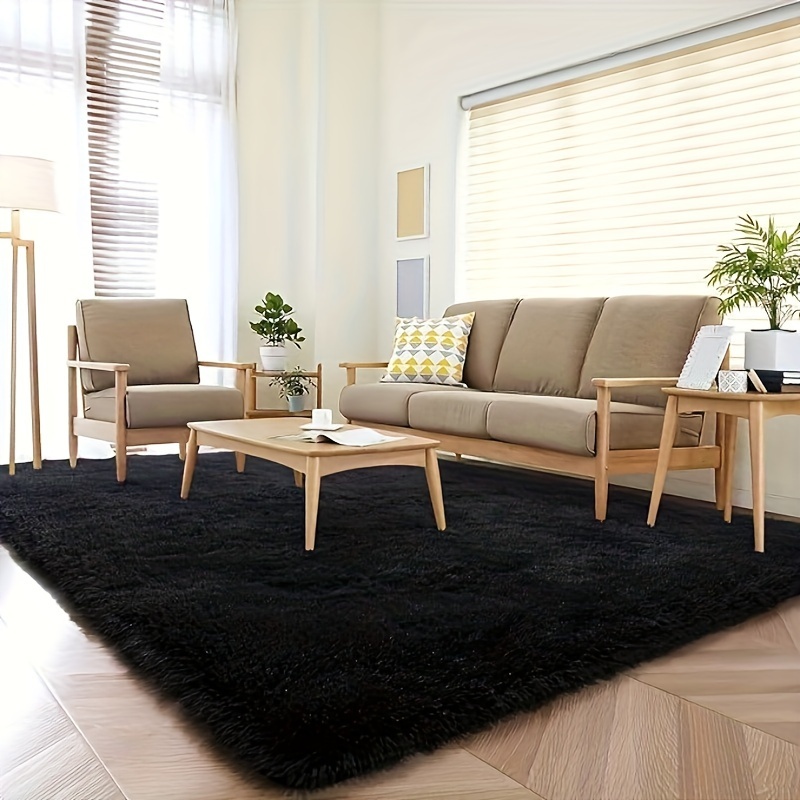 TEMU Tapis moelleux pour chambre à coucher, salon doux, tapis de luxe moderne pour chambre à coucher, salon, tapis et confortable, tapis d'intérieur