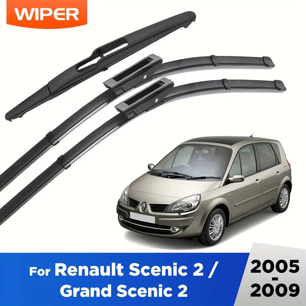 TEMU Lhd Front And Rear Wiper Blades Set For Renault Scenic 2 / Grand 2005 - 2009 Windshield Windscreen Window 26x22x10 Inches