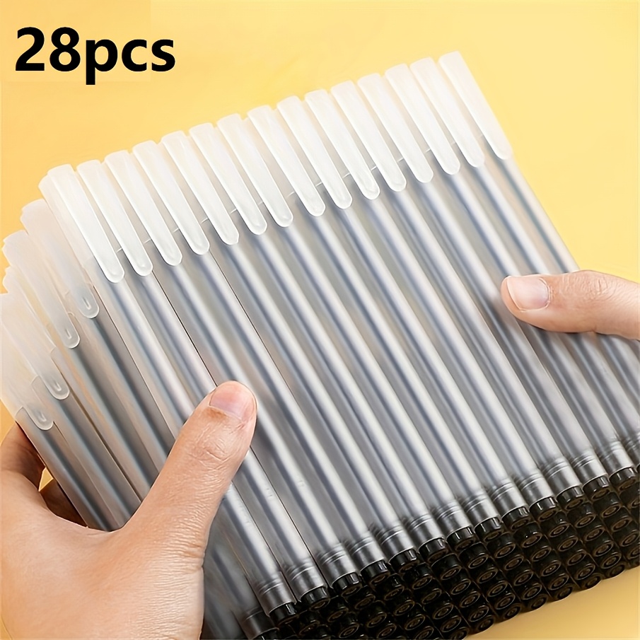 TEMU 28pcs Gel Ink Set, Black Pens, 0.5mm/ Inch Ballpoints, Suitable For Home, School, And Office