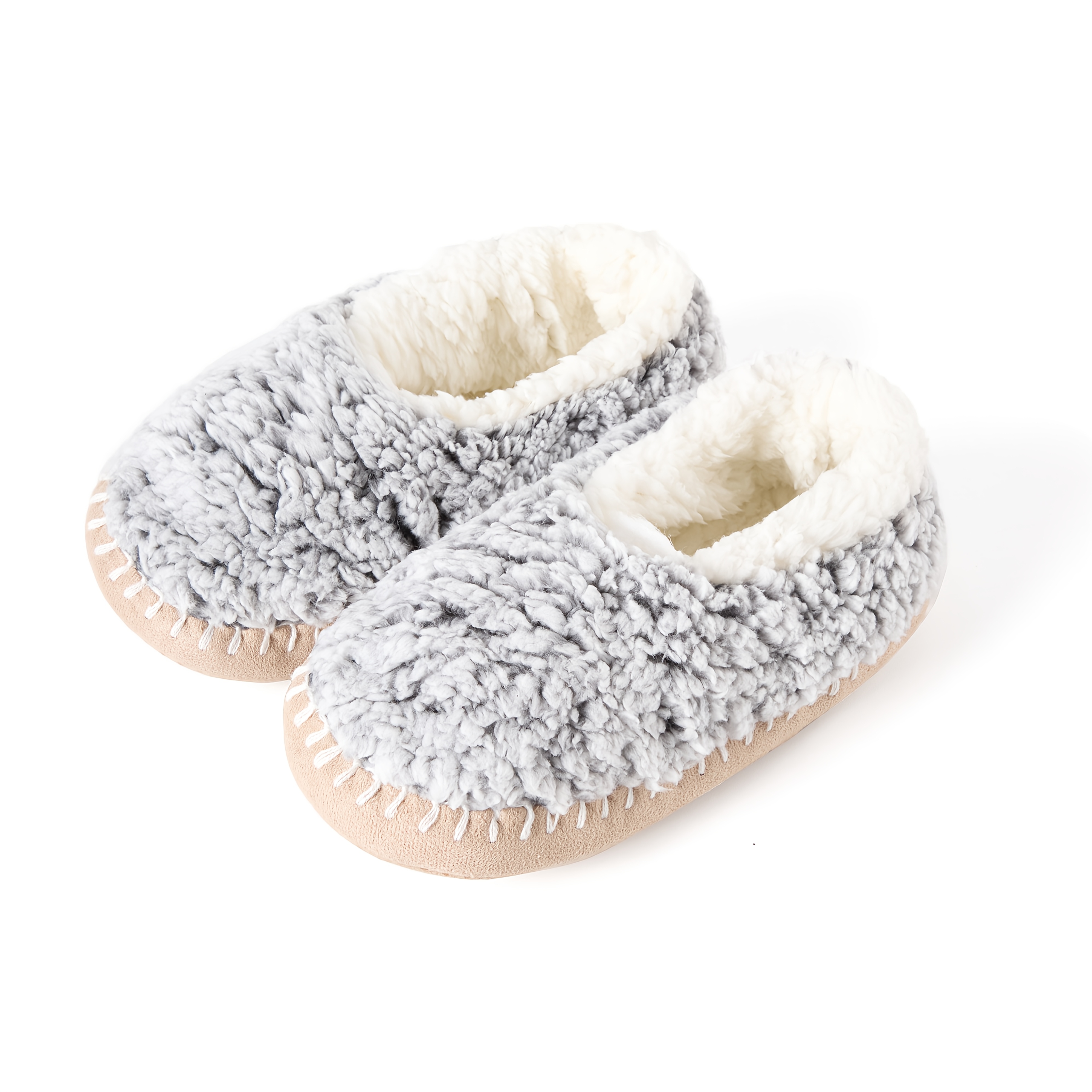 Image of A Pair Of Women's Pure Handmade Hand-sewn Winter Warm Socks, Sleeping Socks, Fleece-lined And Thickened Floor Socks, Indoor Slipper Socks, , Women Shoes