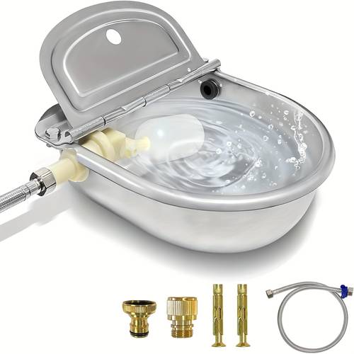 automatic water dispenser for dogs 3l automatic horse waterer bowl with float 304 stainless steel self filling dog water bowl outdoor dispenser livestock water bowl kit for chicken