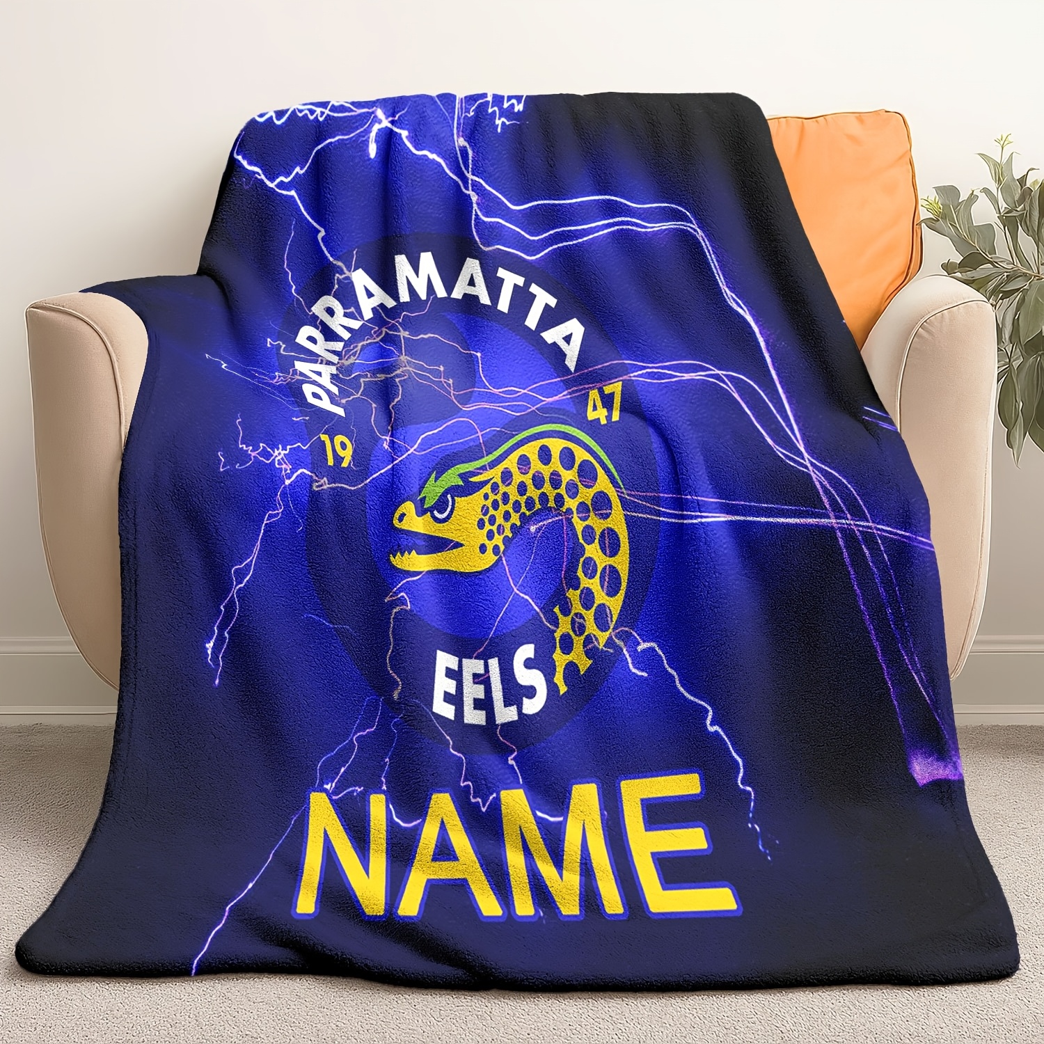 TEMU Eel" Themed Pattern Print Flannel Blanket - Custom Printed Blanket, Machine Washable, Holidays, Birthdays, Weddings, And Home Decor -