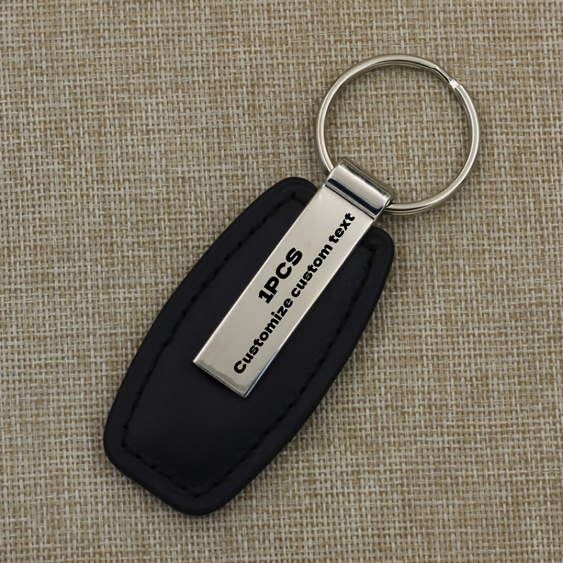 TEMU 1/10/20/30pcs Custom Fashion Metal And Pu Leather Keychains With Custom Logo, Name Key Rings, Car And Motorcycle Key Ring Pendants, Personalized