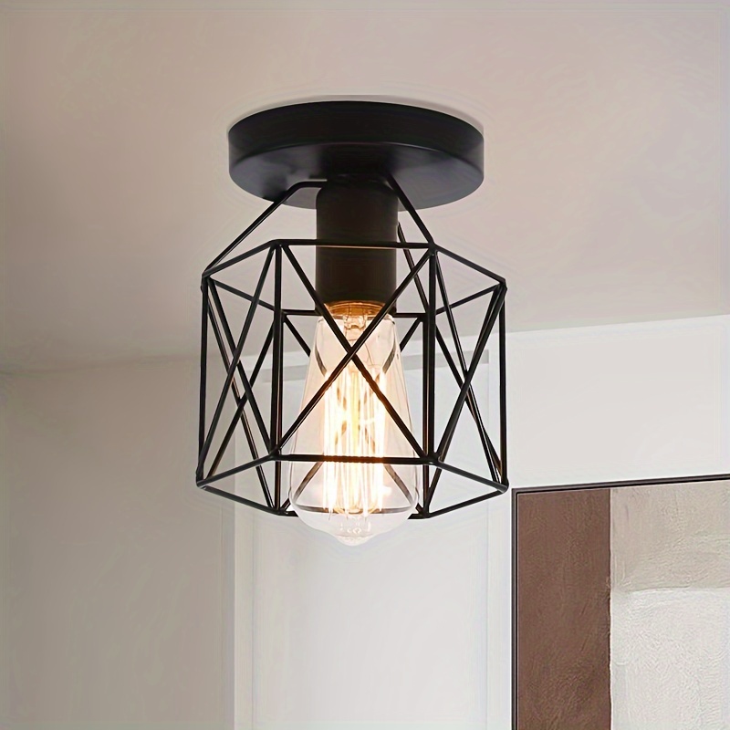 

Vintage Industrial Ceiling Light With E27 Bulb Base - , Kitchens, And - Metal , Semi-flush Mount (bulb Not Included)