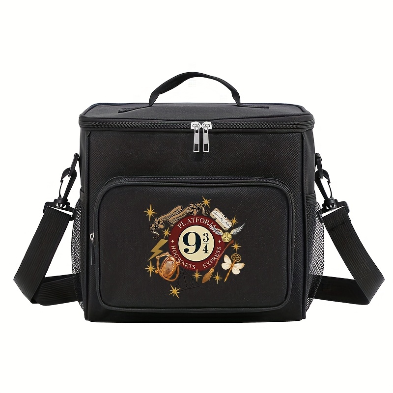 TEMU Wb Insulated Lunch Bag, Dual Compartment, Adjustable Strap Crossbody Organizer For Outdoor, Kitchen, Camping & Work, Home/office/travel, Large &