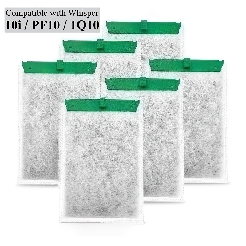 TEMU 6-pack compatibele vervangende actieve koolfilterpatronen voor QuietFlow /10 - Direct inzetbaar geschikt voor 10i/PF10/1Q10 aquariumfilters,