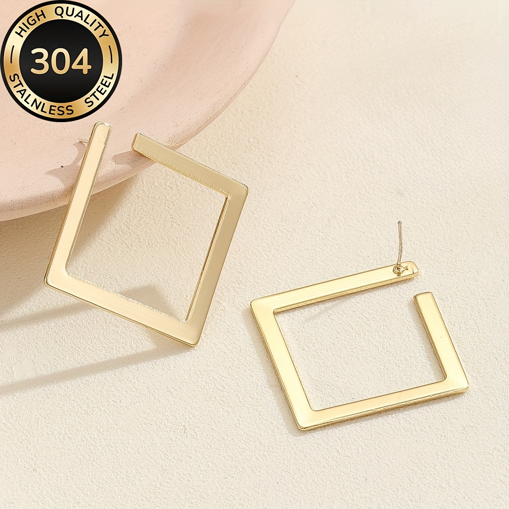 Hypoallergenic High Quality Stainless Steel Golden Earrings, Anti-fade, Simple And Elegant, Fashionable Women's Earrings For Daily Wear Or Parties, Jewelry Accessories, Are Exquisite Gifts For Women.