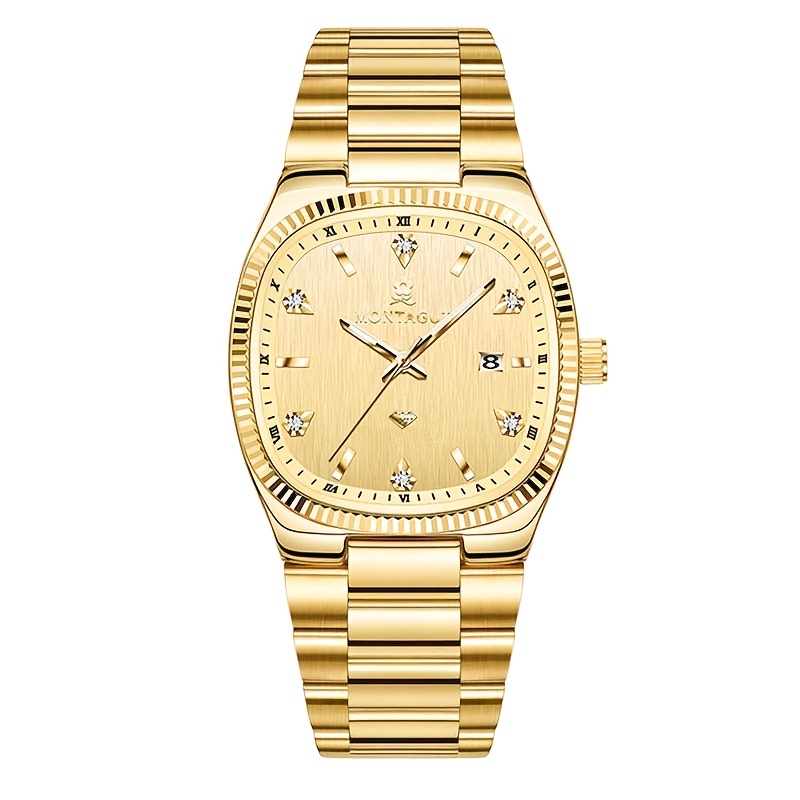 Image of A Pair Of Luxury Golden Couple Watches Automatic Mechanical Watches Simple 's Day Gift For Her/him