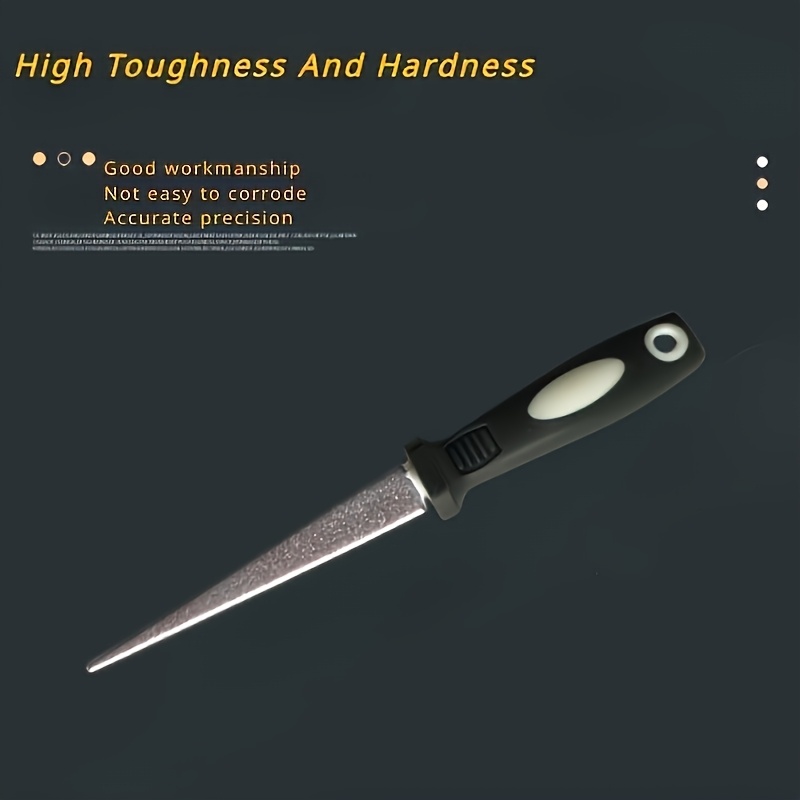 2-in-1 Electroplated Diamond Whetstone | Suitable For All Kinds Of Gardening Tools, Double-sided Design For Flat And Curved Surfaces, Flat File, Non-slip Grip, Convenient To Use Whetstone Rod