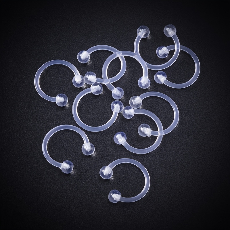 Clear Acrylic Hoop Earrings & Nose Ring Set