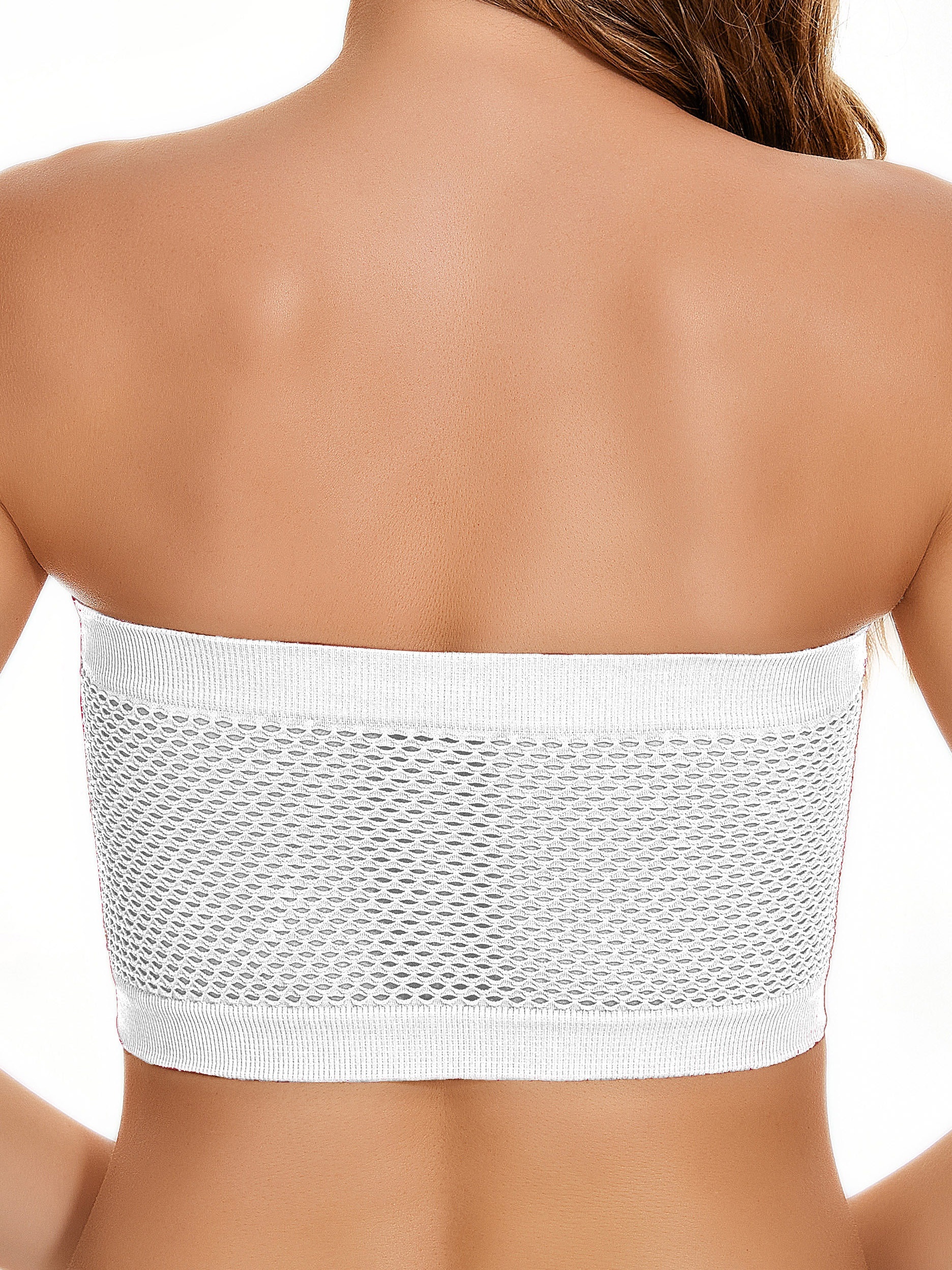 Simple Solid Strapless Bandeau Bra Comfy Breathable Full - Temu