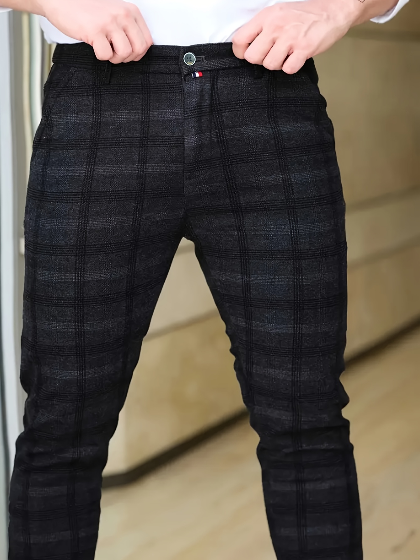 black plaid dress pants Izzy Plus Size Velvet Wrap Long Sleeve Dress– Hello Curve main image 1