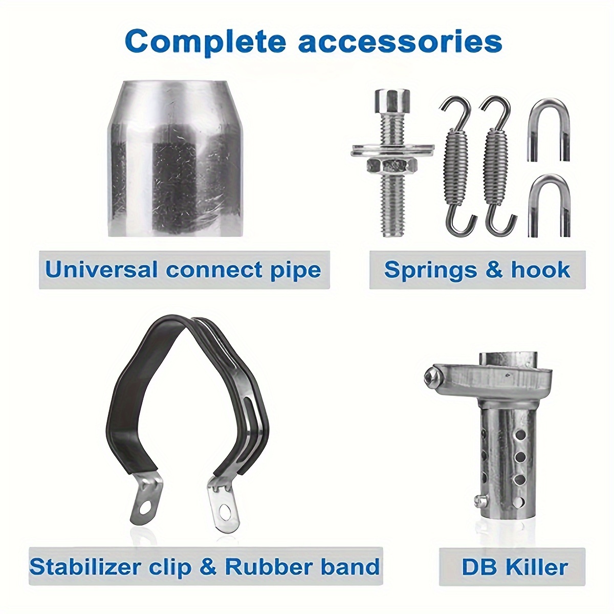 1pc stainless steel motorcycle exhaust pipe 38 51mm universal fit db killer built in compatible with street motor scooters off road motorcycles details 4