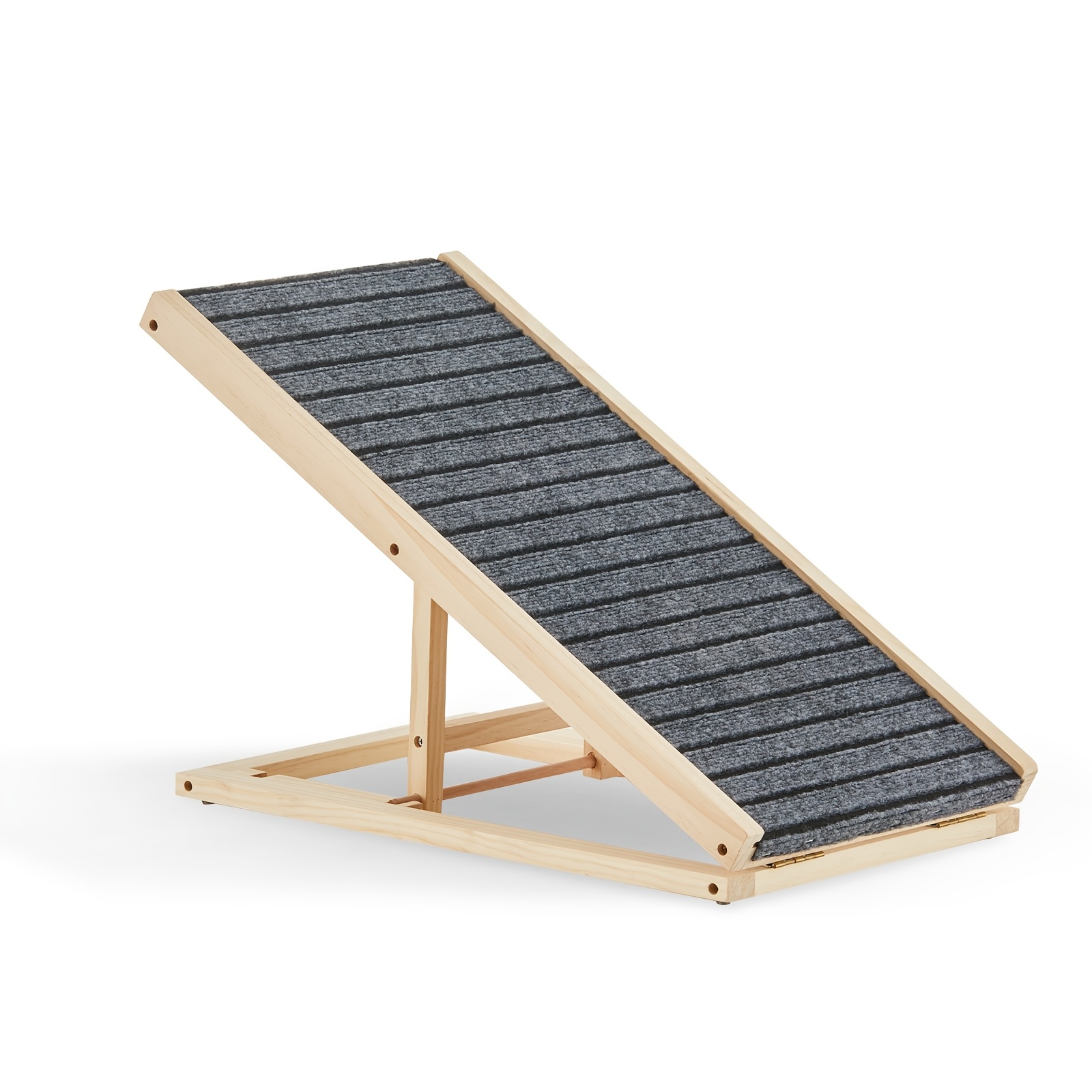 Image of Foldable Pet Ramp, 70cm Long Dog Stairs For Bed And Couch, Portable Pet Ladder For Car, 2 Height Adjustable, Pet Steps With Non-slip Carpet And 5 Traction Stripes