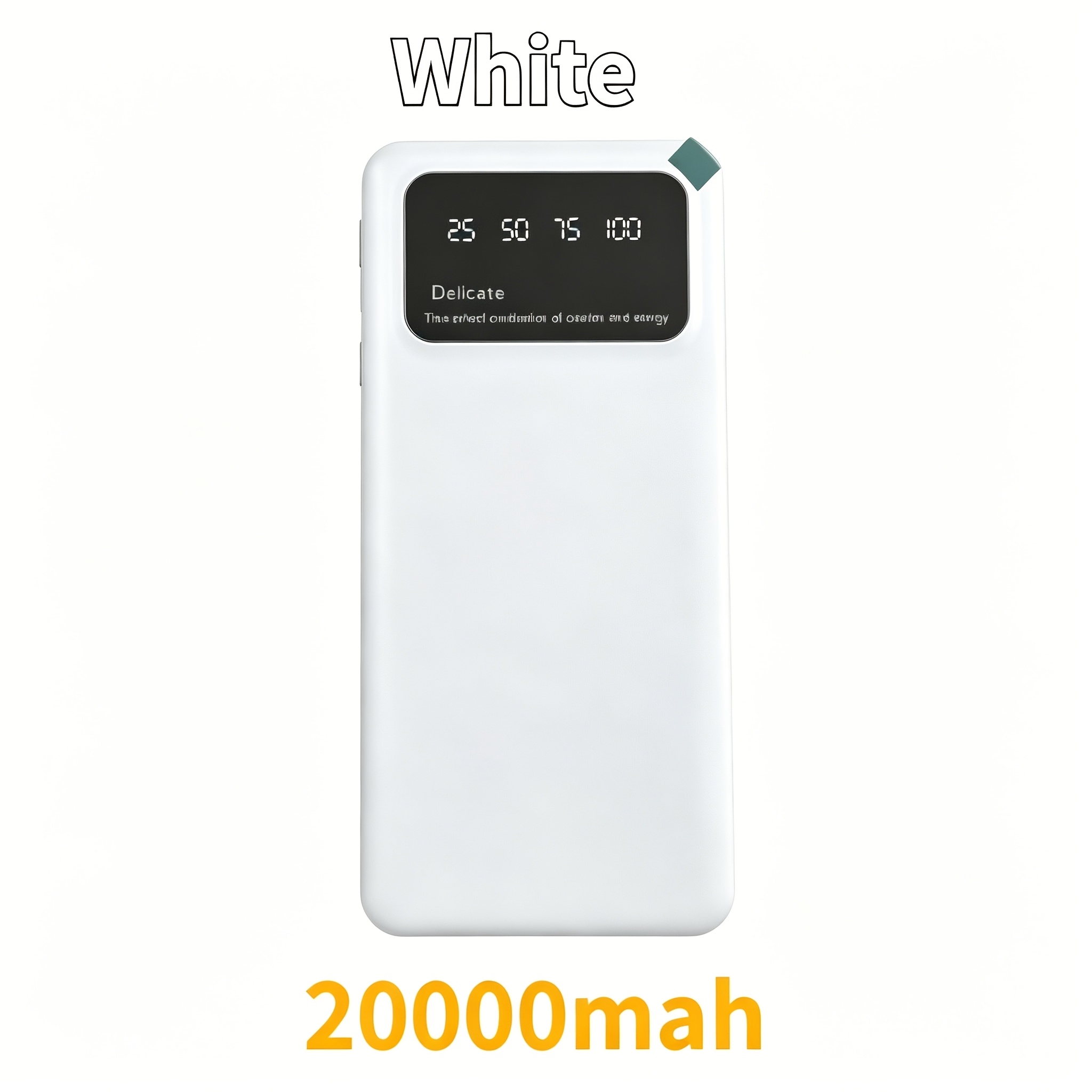 TEMU 20000mah 10000mah High Capacity Mobile Power Bank, Smart Led Indicator, Dual Usb Output External Charger, Fashion Multicolor Portable External