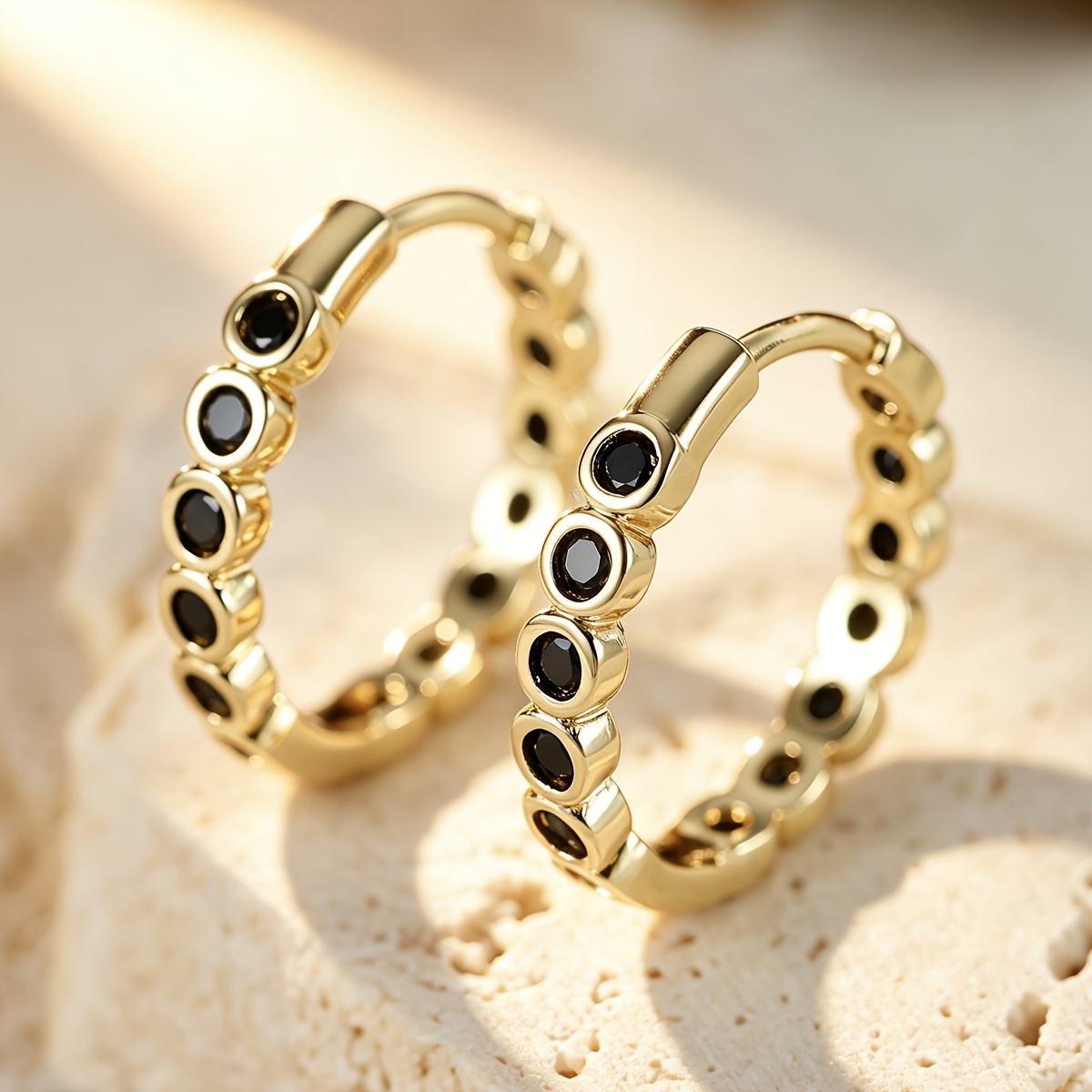 Women's Copper Teardrop Earrings with Synthetic Zirconia