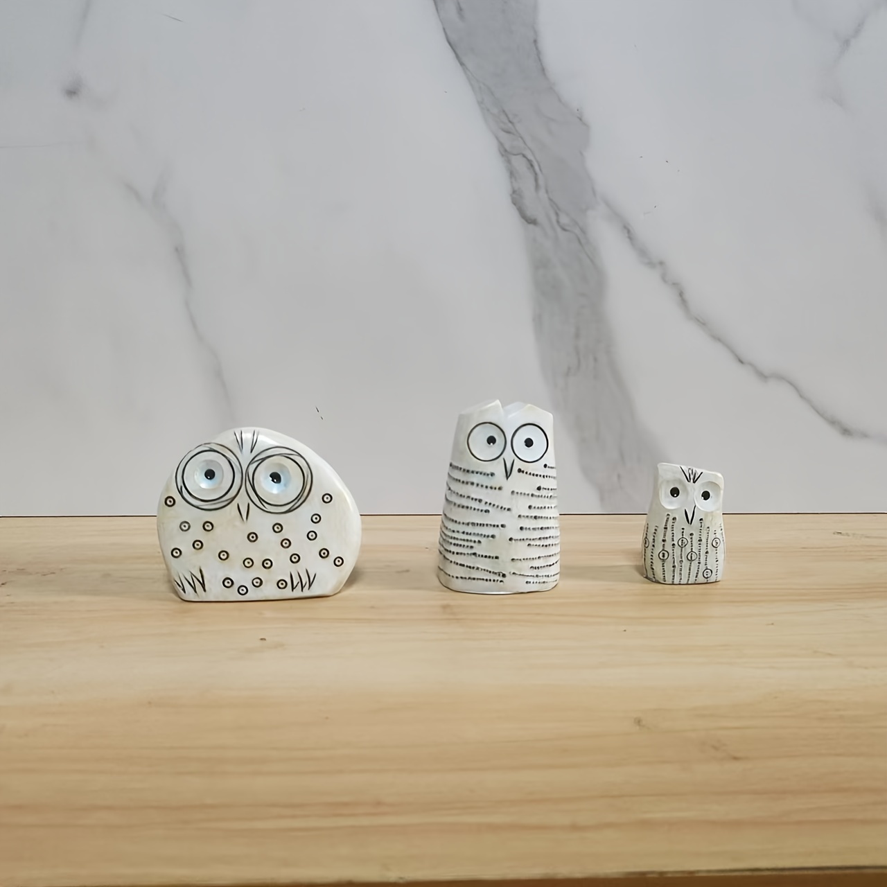 3 Piece Owl Set, Animal Statue Gift, Fun Owl Decoration, Bird Art Statue Decoration, Suitable For Home, Balcony, And Desktop Decoration As A Family Gift For