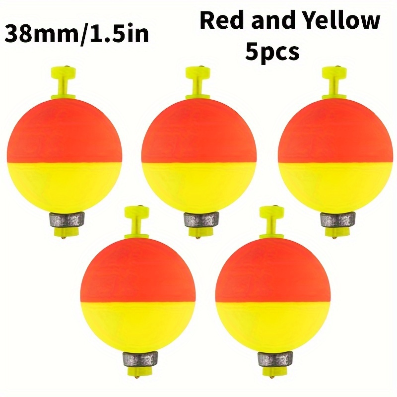 2 INCH ROUND - ORANGE & YELLOW BOBBERS - Snap-on Fishing Float