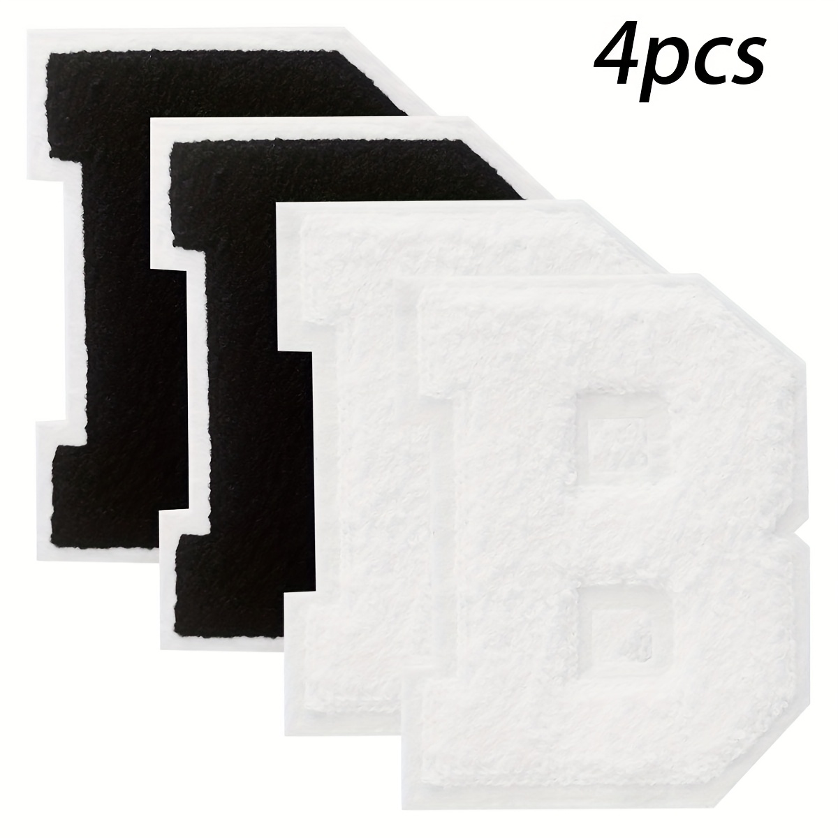 4pcs Letter 5inch Chenille Patch Embroidery Sewing/ironing Patch Garment Accessories For Clothing, -yourself Name Of Lettering Jacket, Hat, Book, Backpack - Diy Embroidery Patch Accessories
