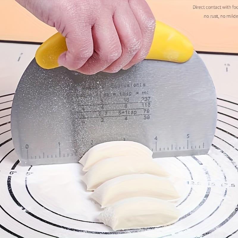 

Stainless Steel Dough Cutter With Measurement Scale - Perfect For Baking, Pizza & Pastry Making - Food-safe Kitchen Tool