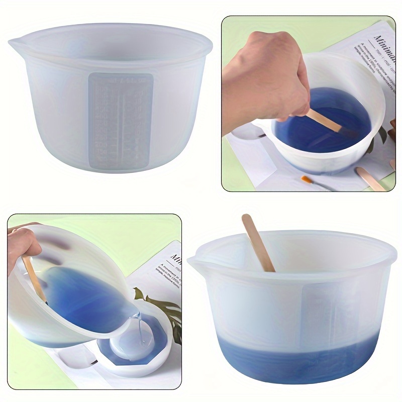 

1pc 600ml Silicone Measuring Cups, Large Flexible Nonstick Reusablemixing Cup High Precision Scale, For Epoxy Resin Jewelry Making Tools