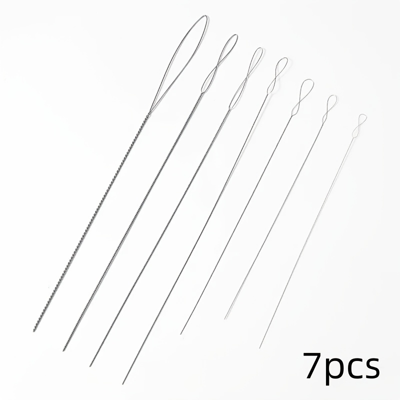 TEMU Set de 7 aiguilles à perles, aiguilles à fil fin pour enfiler, kit d'outils de torsadé pour bricolage