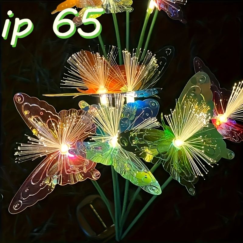 6   solar fiber optic   lawn lamps vibrant garden decorative lights 6 heads design ip65 for outdoor garden lighting  