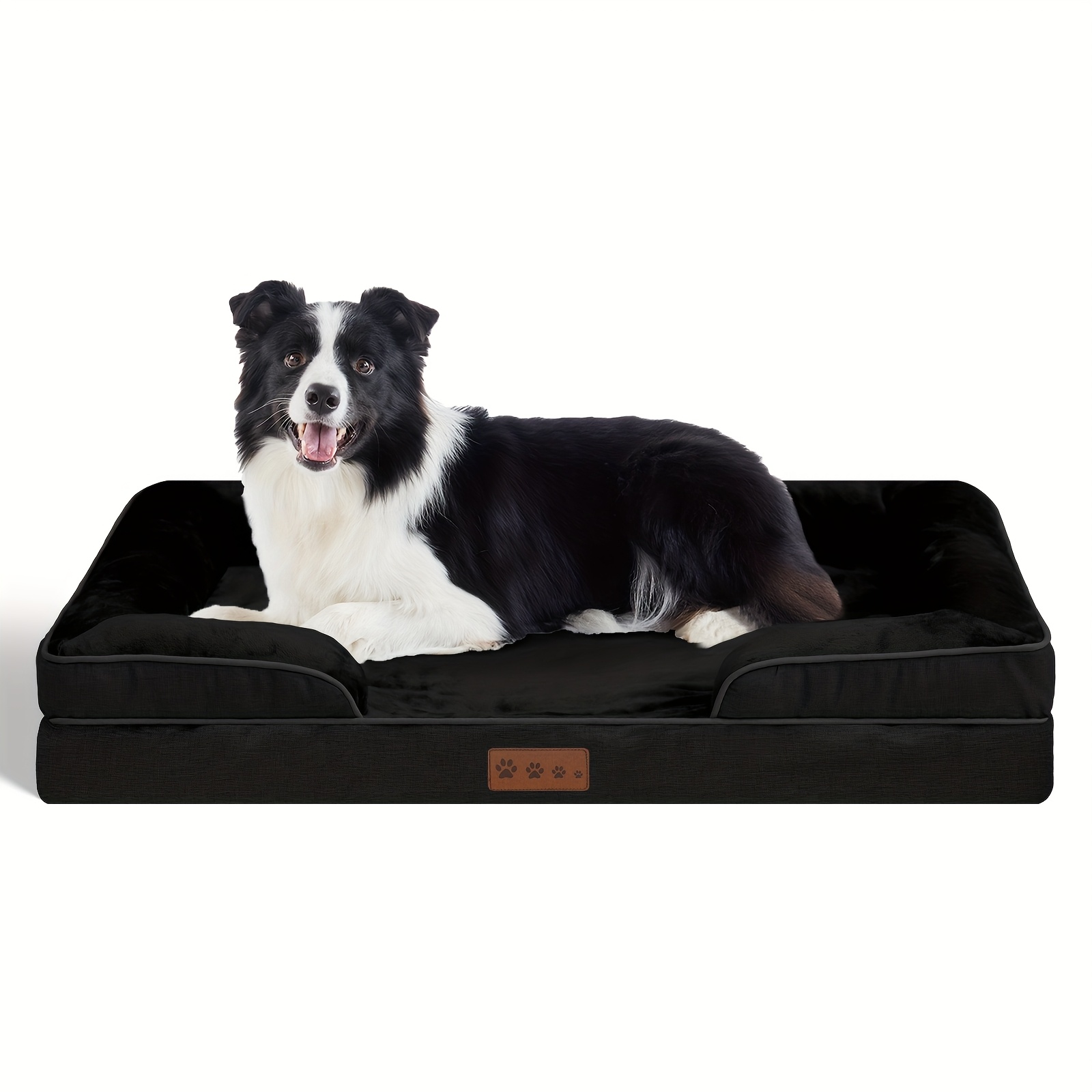 Image of Orthopedic Dog Bed Suitable For All Sizes & Breeds - Memory Foam With Ventilated Raised Edges, Removable Washable Cover & Non-slip Base, Orthopedic For Joint For Small Medium Dogs, Bedside