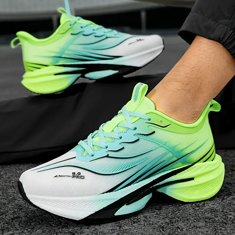 zapatillas de correr de malla tejida para hombre, - con cordones, antideslizantes, , zapatillas deportivas casuales y para exteriores, zapatillas deportivas casuales | diseño | construcción con cordones, zapatillas de correr Detalles del producto 6