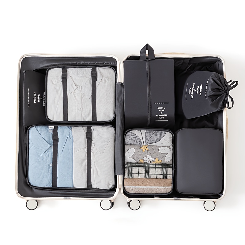 TEMU Multifunctional Storage Bag Set - 7pcs Set, Large-capacity Travel Storage Set - Durable Nylon Material Storage Bag, Travel Storage Set,
