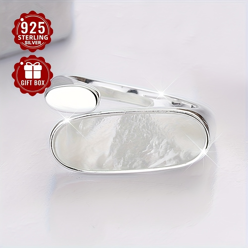 Women's Ring S925 Pure Silvery Hip hop Silvery Shell Texture Ring