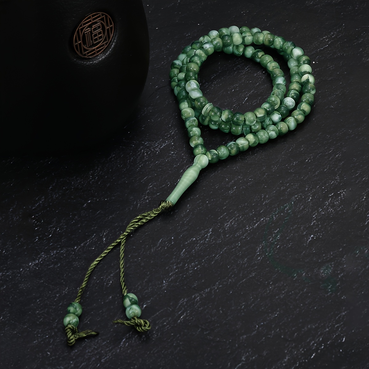 1pc 99pcs Acrylic Round Thin Rosary Handheld Beads Middle Ornament