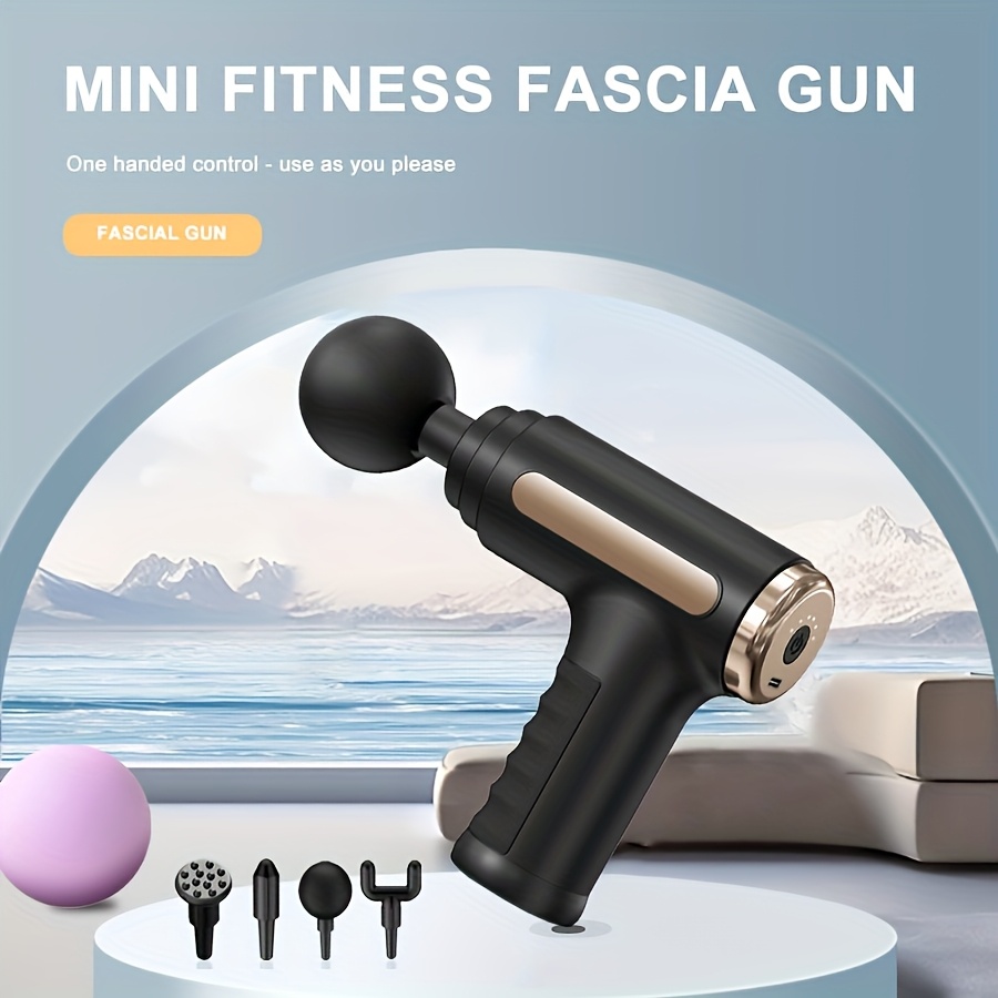 Masseur électrique portatif à 38 vitesses pour tissus profonds, masseur à percussion haute intensité, masseur sportif électrique portable ultra-silencieux avec 4 têtes de remplacement